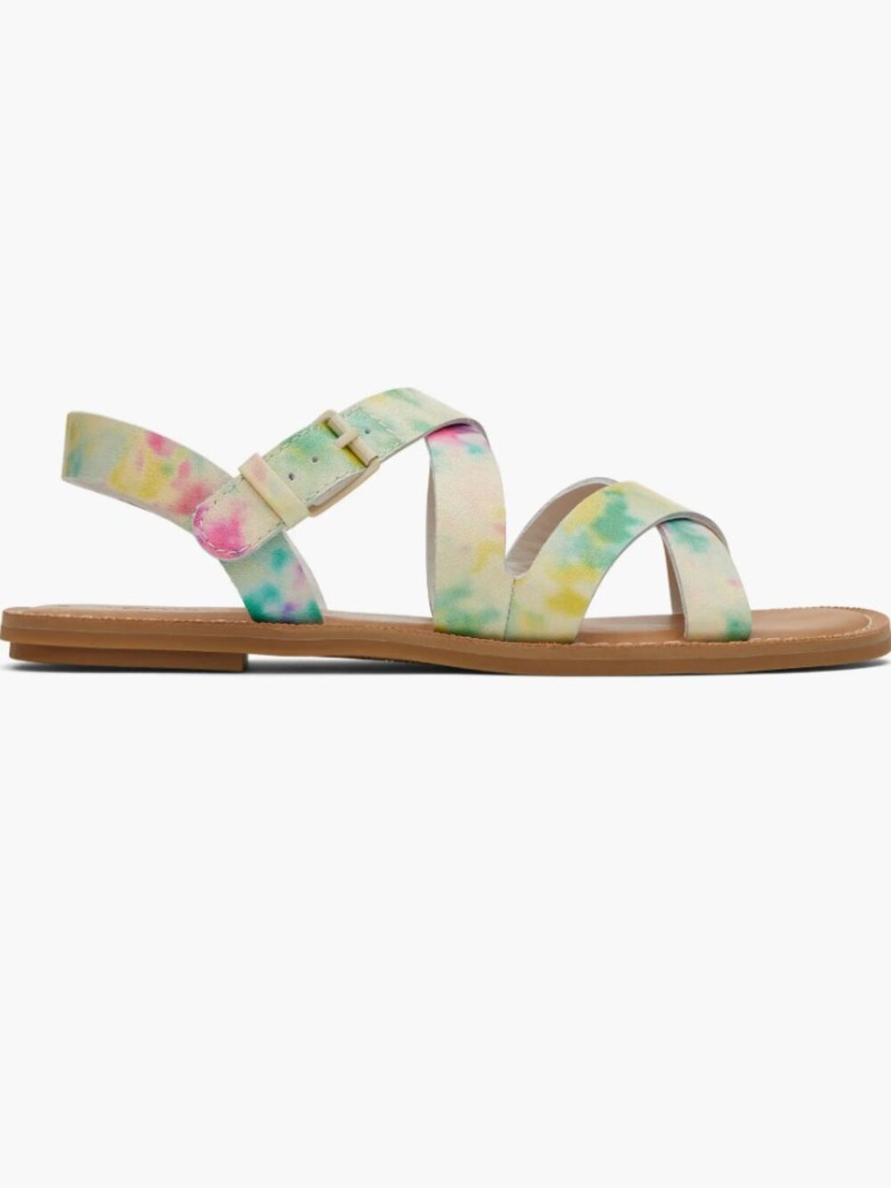 Toms Sicily Flat Sandal in Multi-color Tie Dye Leather - Size 9